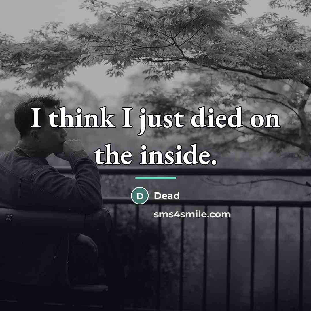 “I think I just died on the inside.…” quote by Dead