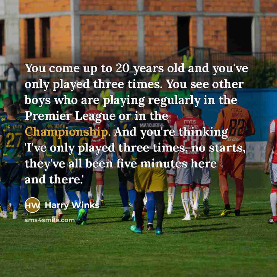 “You come up to 20 years old and you've only…” quote by Harry Winks