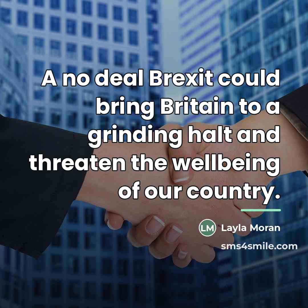 “A no deal Brexit could bring Britain to a grinding…” quote by Layla Moran