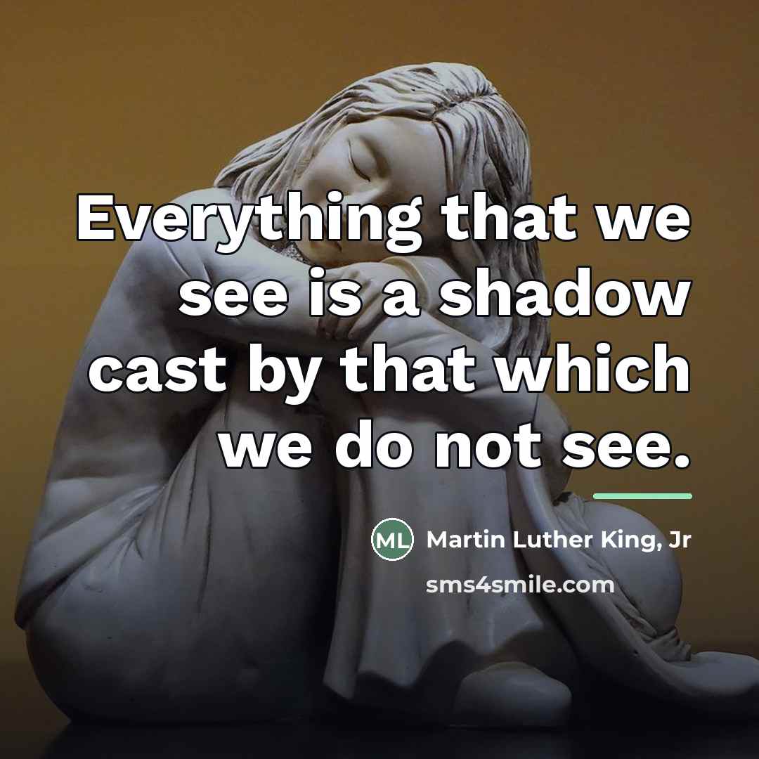 “Everything that we see is a shadow cast by that…” quote by Martin Luther King, Jr