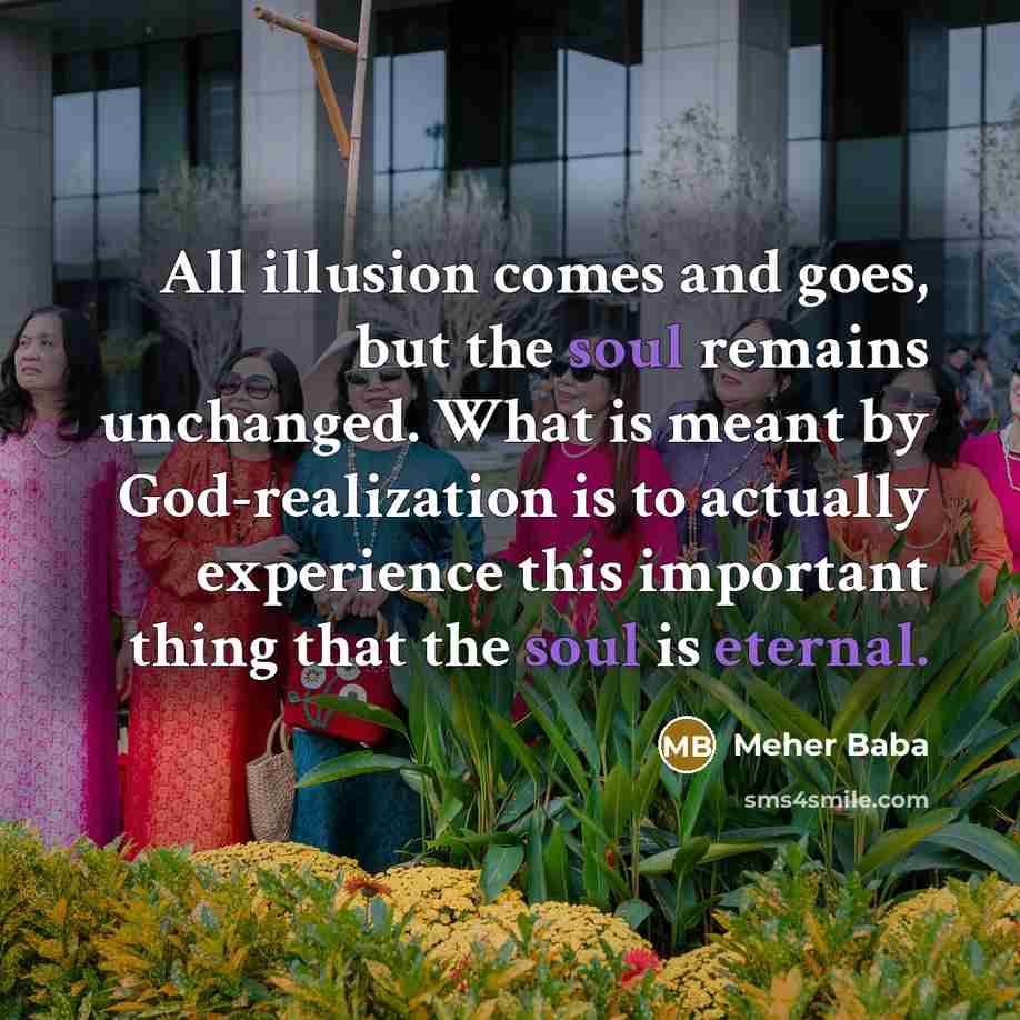 “All illusion comes and goes, but the soul remains unchanged.…” quote by Meher Baba