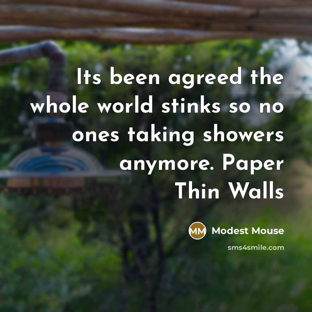 “Its been agreed the whole world stinks so no ones…” quote by Modest MOuse