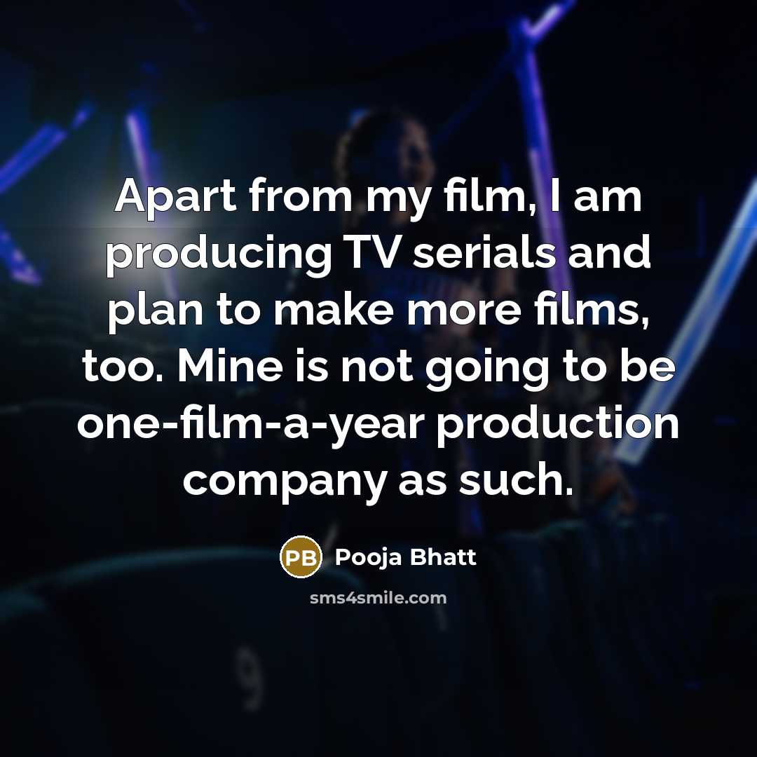“Apart from my film, I am producing TV serials and…” quote by Pooja Bhatt