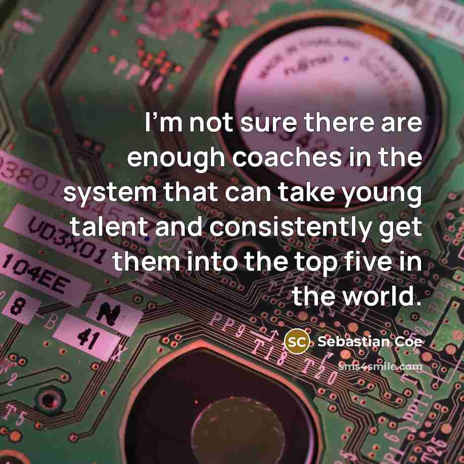 “I'm not sure there are enough coaches in the system…” quote by Sebastian Coe