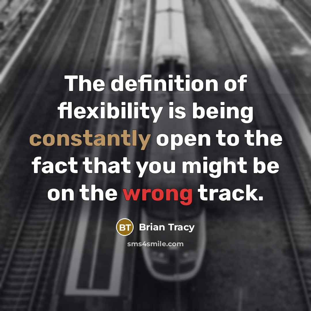 “The definition of flexibility is being constantly open to the fact that you might be on the wrong track.” quote by Brian Tracy
