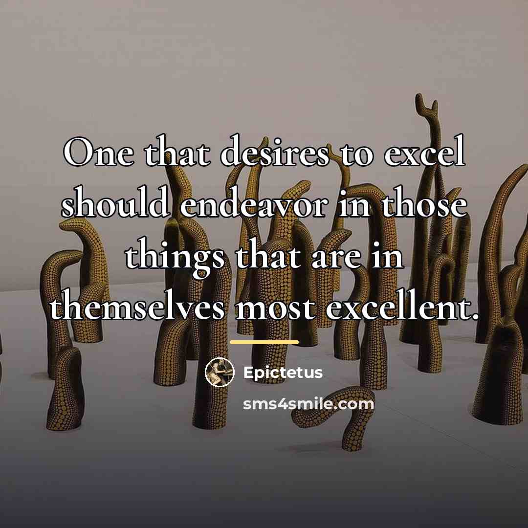 “One that desires to excel should endeavor in those things…” quote by Epictetus