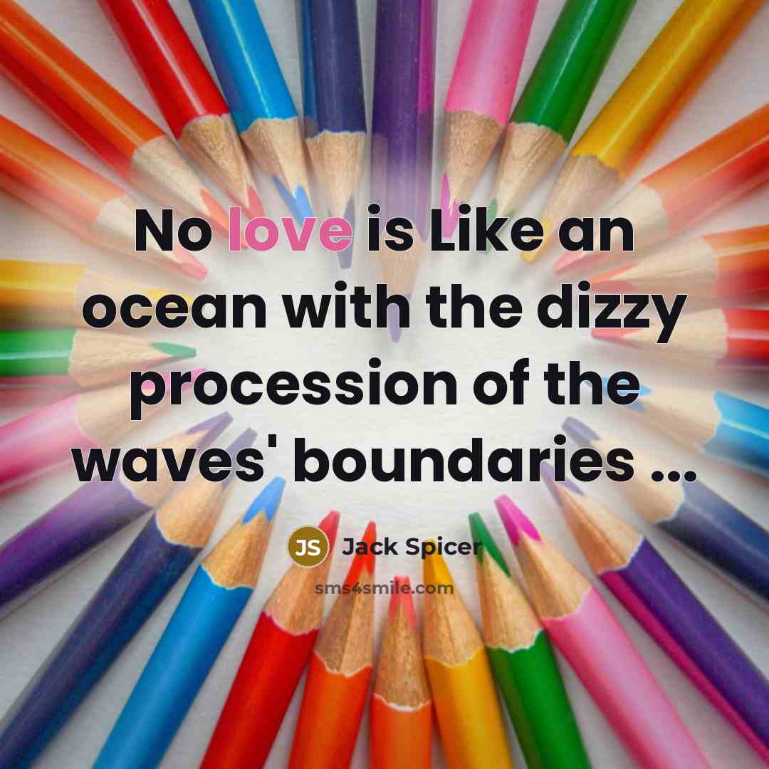 “No love is Like an ocean with the dizzy procession…” quote by Jack Spicer