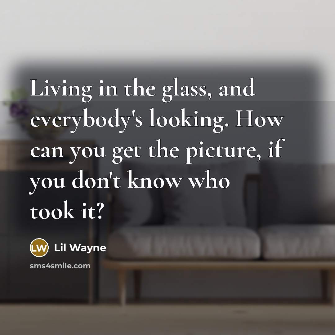 “Living in the glass, and everybody's looking. How can you…” quote by Lil Wayne