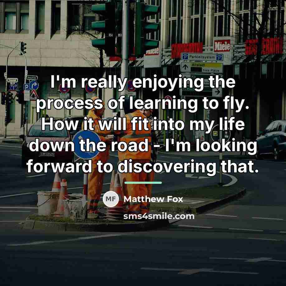 “I'm really enjoying the process of learning to fly. How…” quote by Matthew Fox