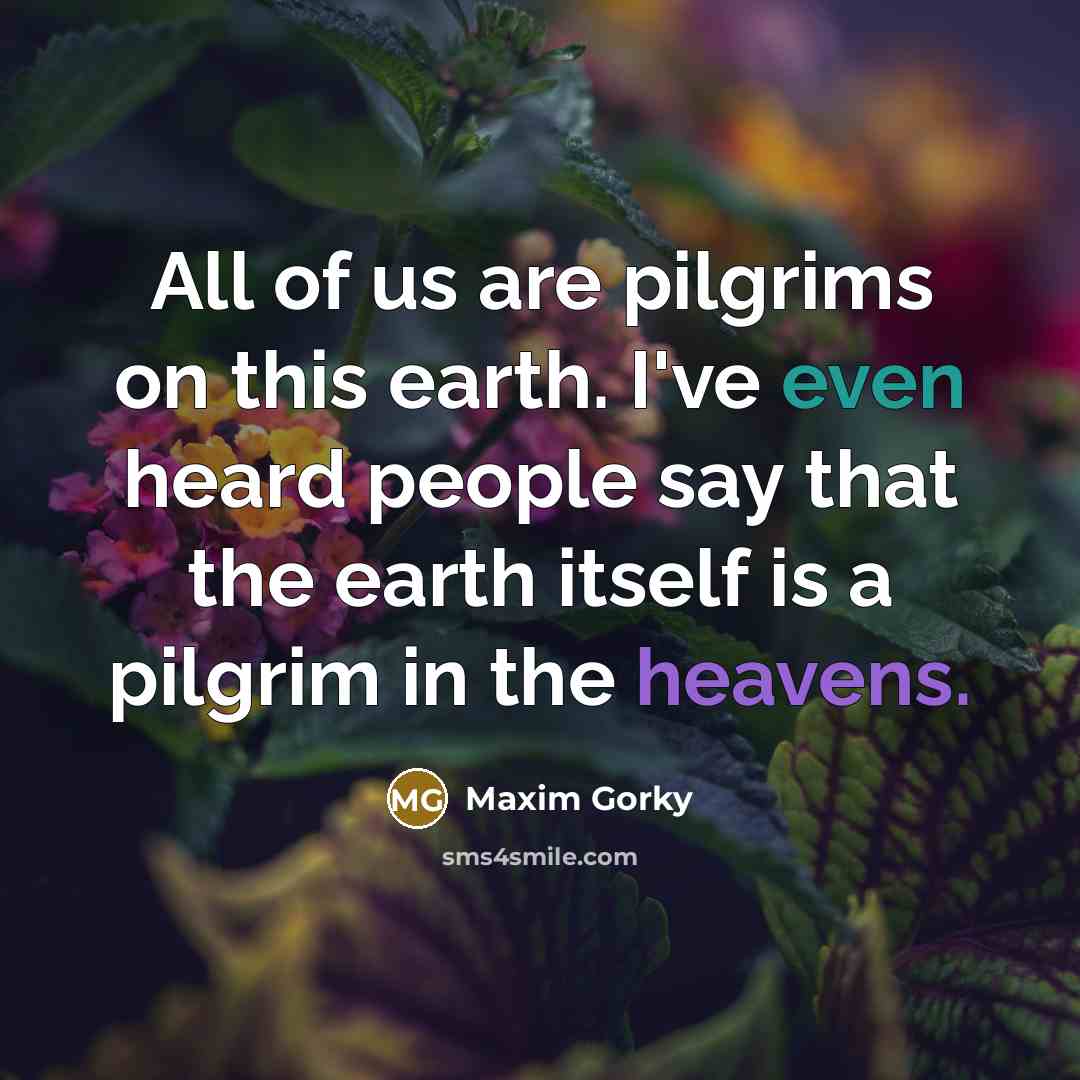 “All of us are pilgrims on this earth. I've even…” quote by Maxim Gorky