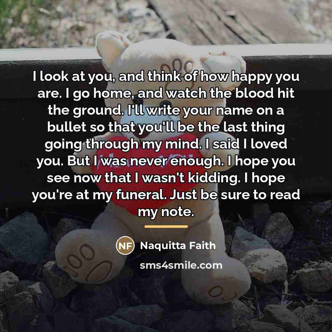 “I look at you, and think of how happy you…” quote by Naquitta Faith