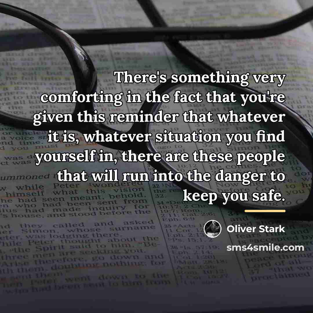 “There's something very comforting in the fact that you're given…” quote by Oliver Stark