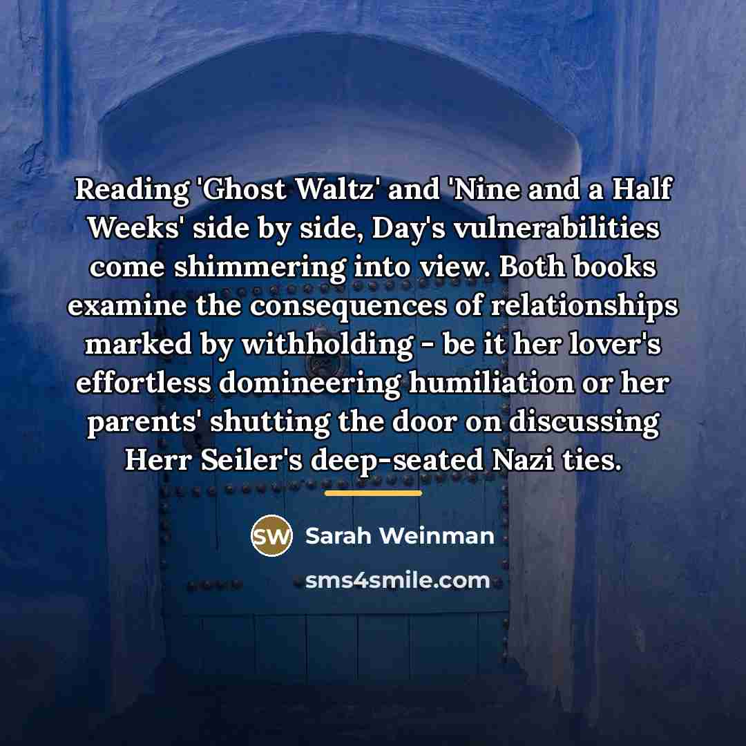 “Reading 'Ghost Waltz' and 'Nine and a Half Weeks' side…” quote by Sarah Weinman
