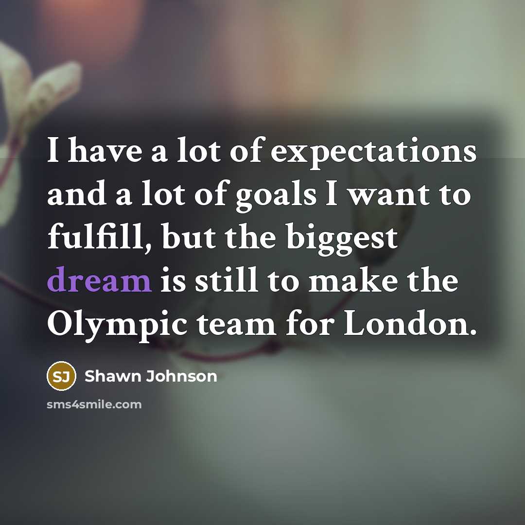 “I have a lot of expectations and a lot of…” quote by Shawn Johnson
