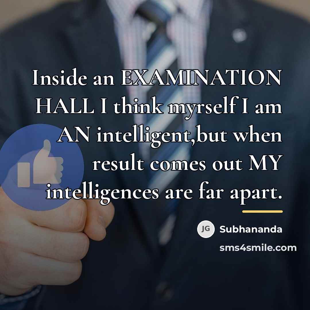 “Inside an EXAMINATION HALL I think myrself I am AN…” quote by Subhananda