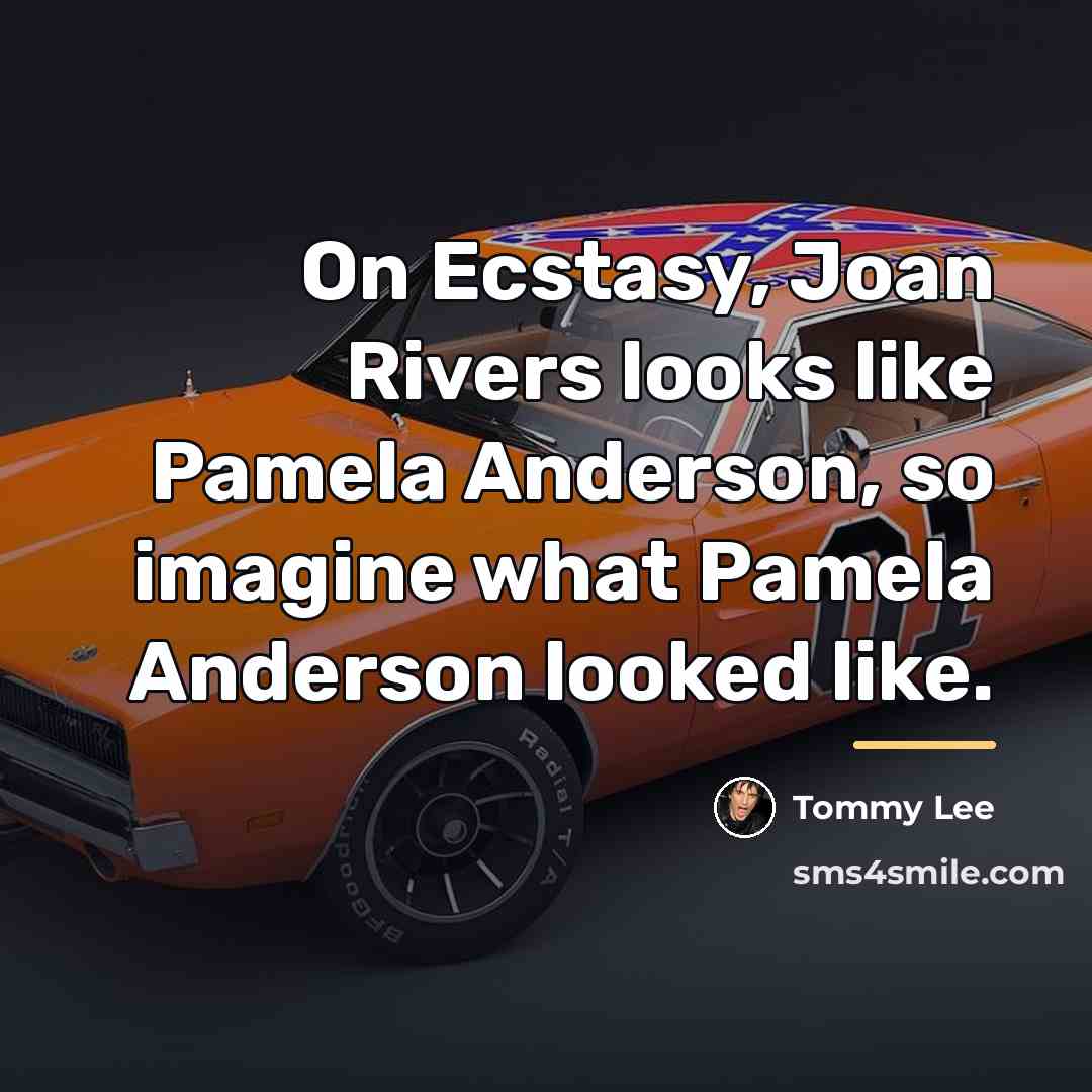 “On Ecstasy, Joan Rivers looks like Pamela Anderson, so imagine…” quote by Tommy Lee