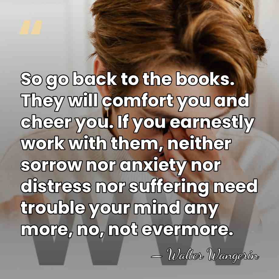 So go back to the books. They will comfort you and cheer&hellip; - Walter Wangerin