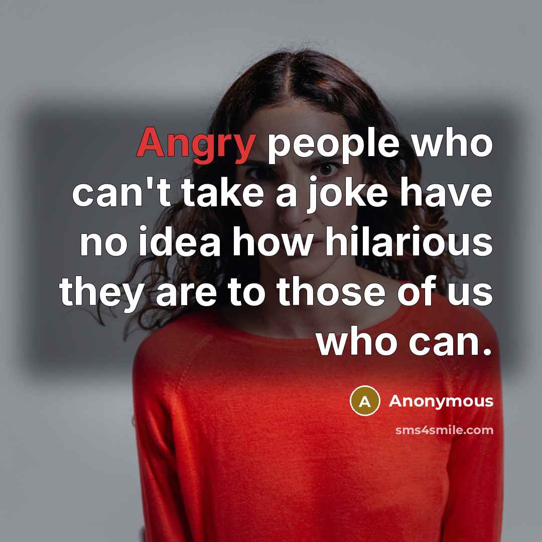 “Angry people who can't take a joke have no idea…” quote by Anonymous