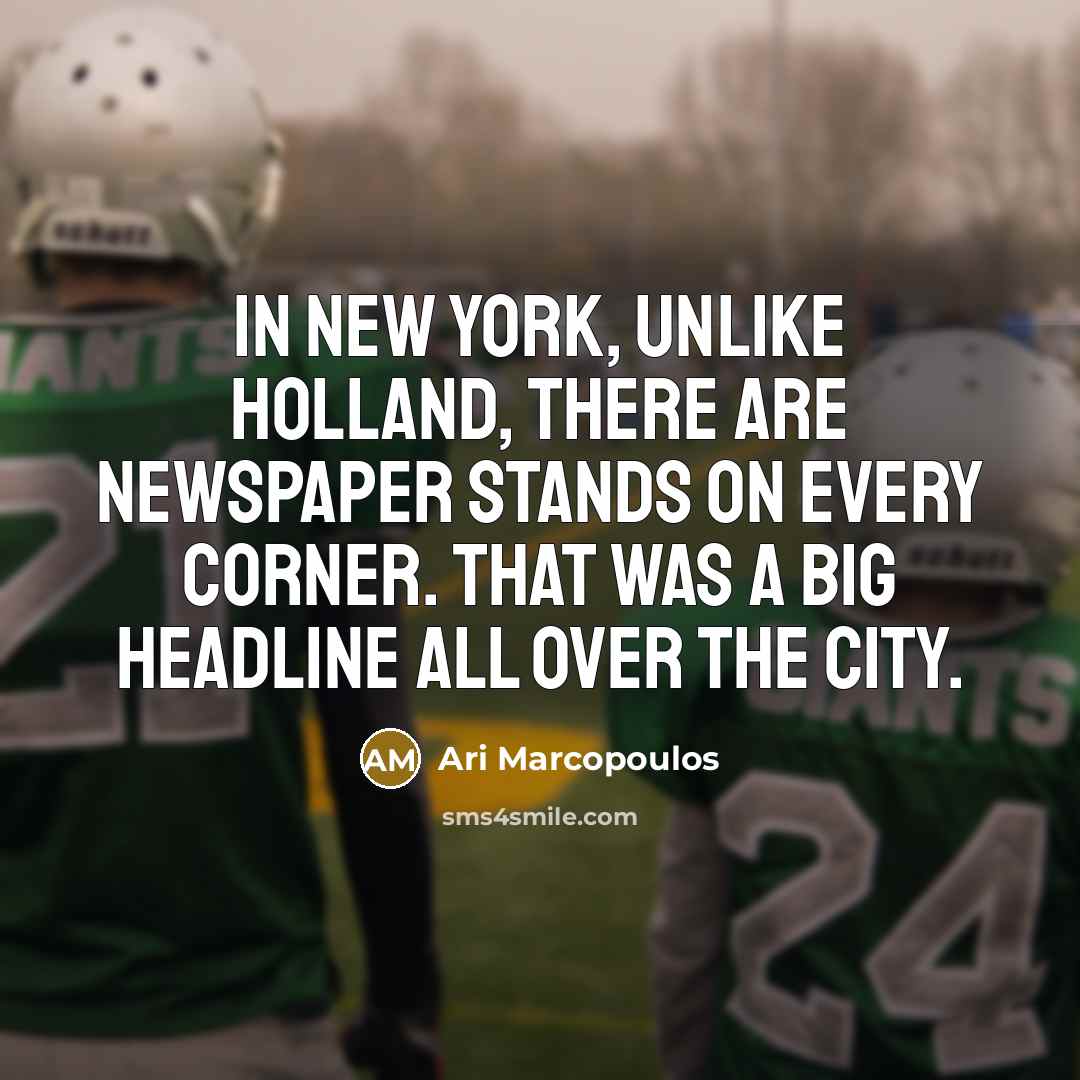 “In New York, unlike Holland, there are newspaper stands on…” quote by Ari Marcopoulos