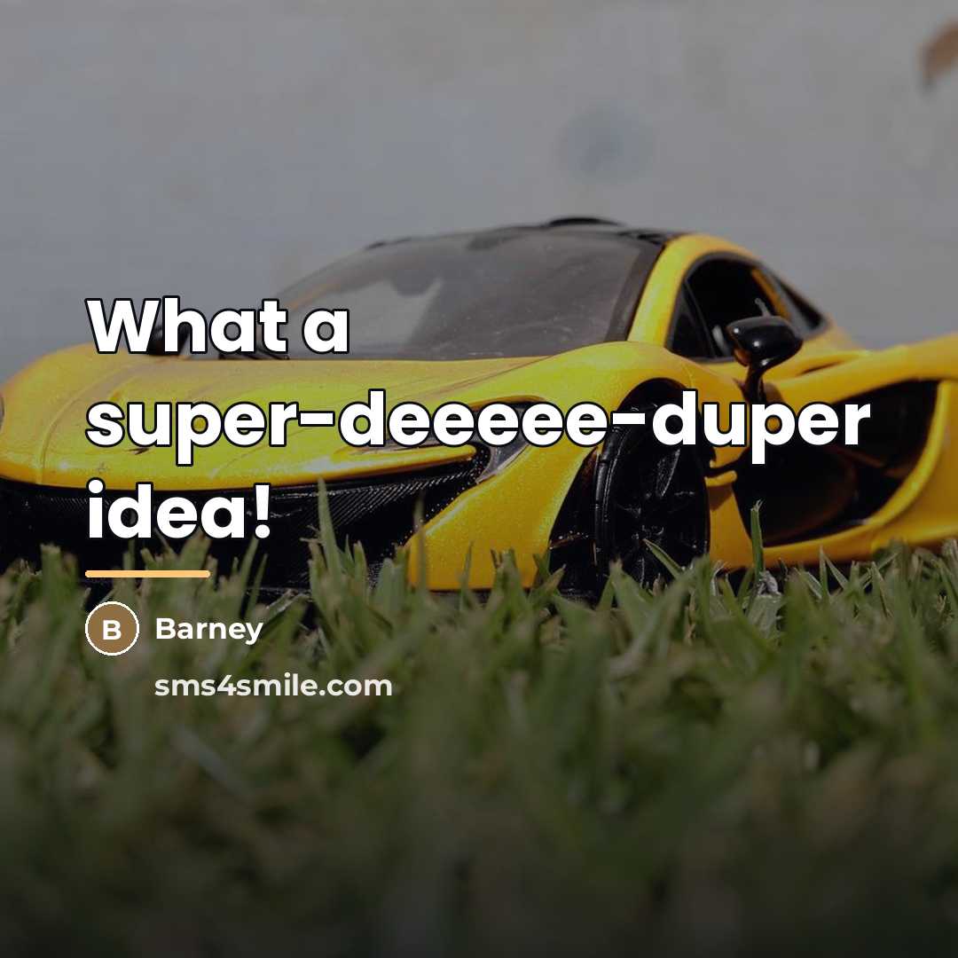“What a super-deeeee-duper idea!…” quote by Barney
