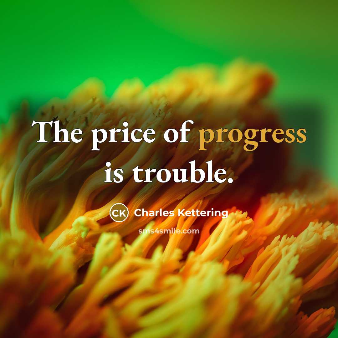 “The price of progress is trouble.…” quote by Charles Kettering