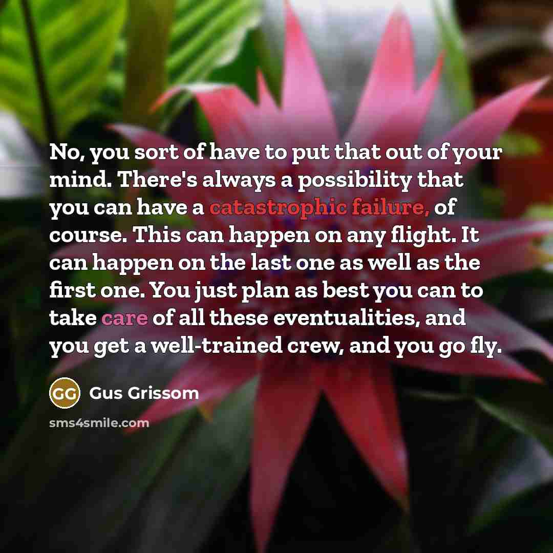 “No, you sort of have to put that out of…” quote by Gus Grissom