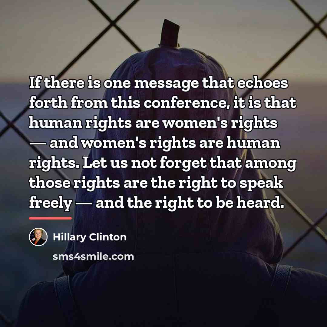 “If there is one message that echoes forth from this…” quote by Hillary Clinton