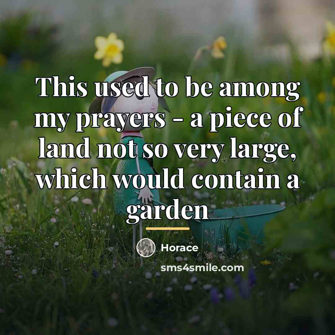 “This used to be among my prayers - a piece…” quote by Horace