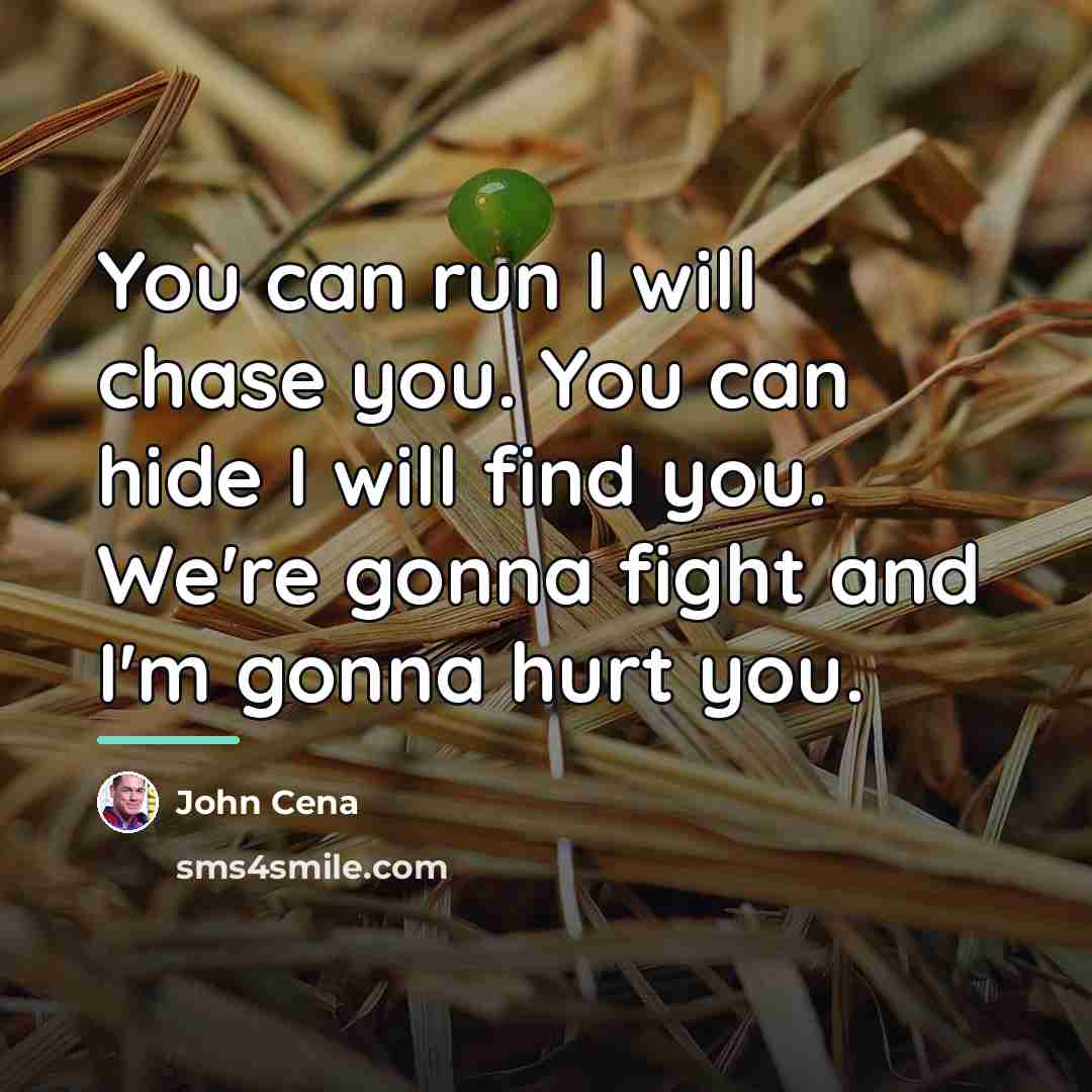 “You can run I will chase you. You can hide…” quote by John Cena