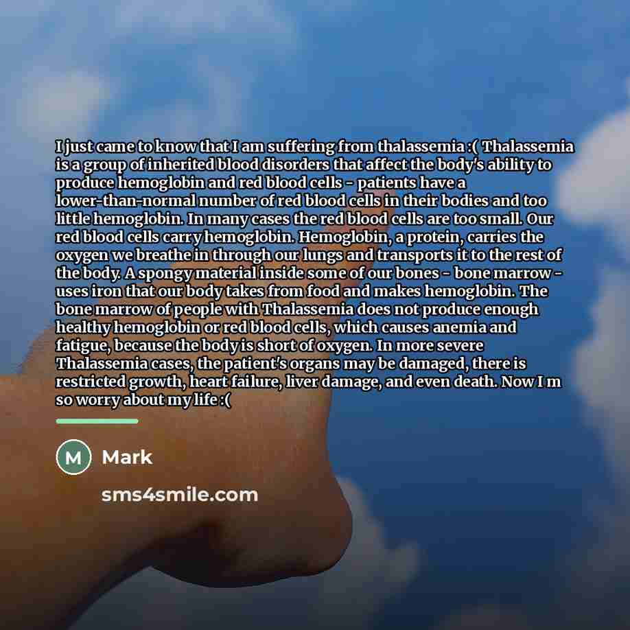 “I just came to know that I am suffering from…” quote by Mark