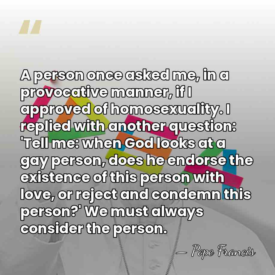 A person once asked me, in a provocative manner, if I approved&hellip; - Pope Francis