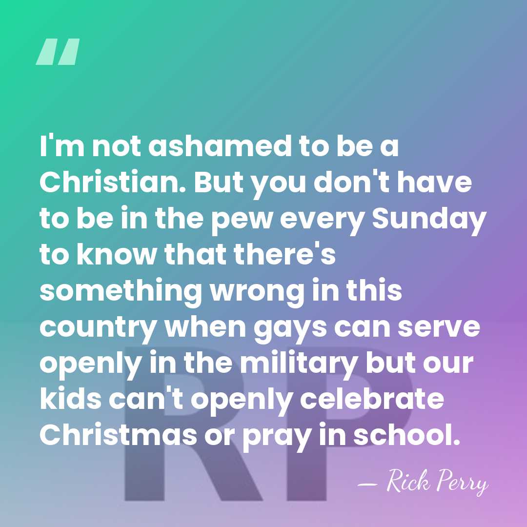 I'm not ashamed to be a Christian. But you don't have to&hellip; - Rick Perry