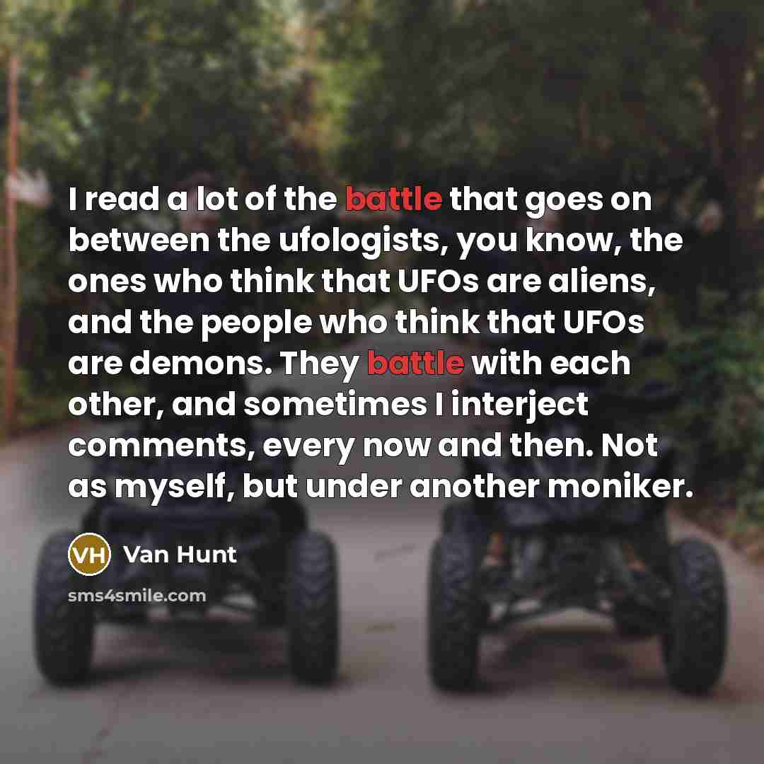 “I read a lot of the battle that goes on…” quote by Van Hunt