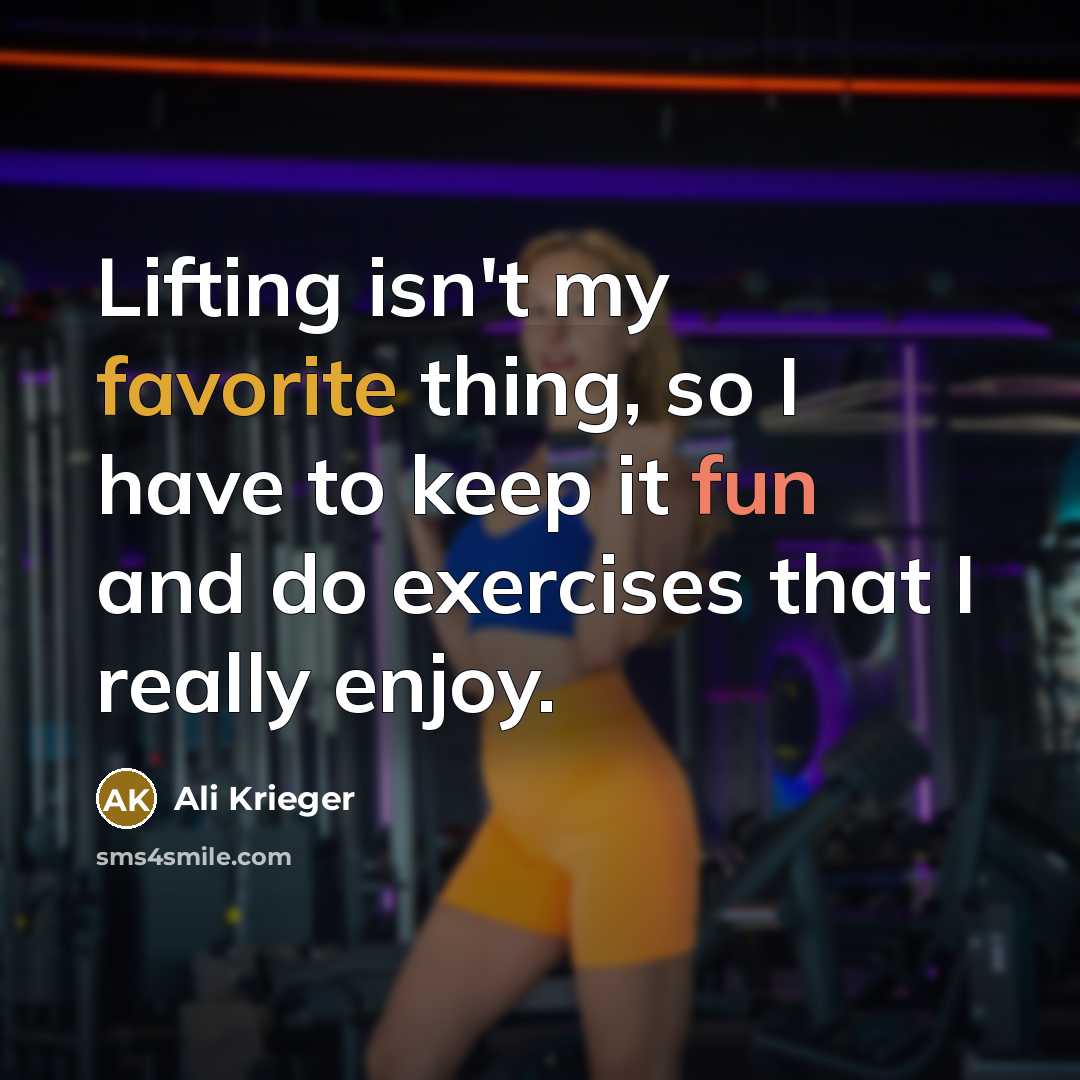 “Lifting isn't my favorite thing, so I have to keep…” quote by Ali Krieger