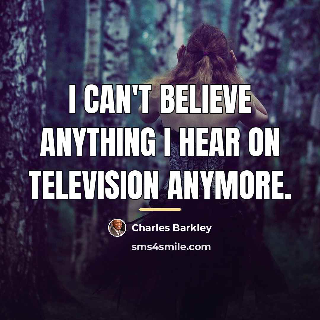 “I can't believe anything I hear on television anymore.…” quote by Charles Barkley