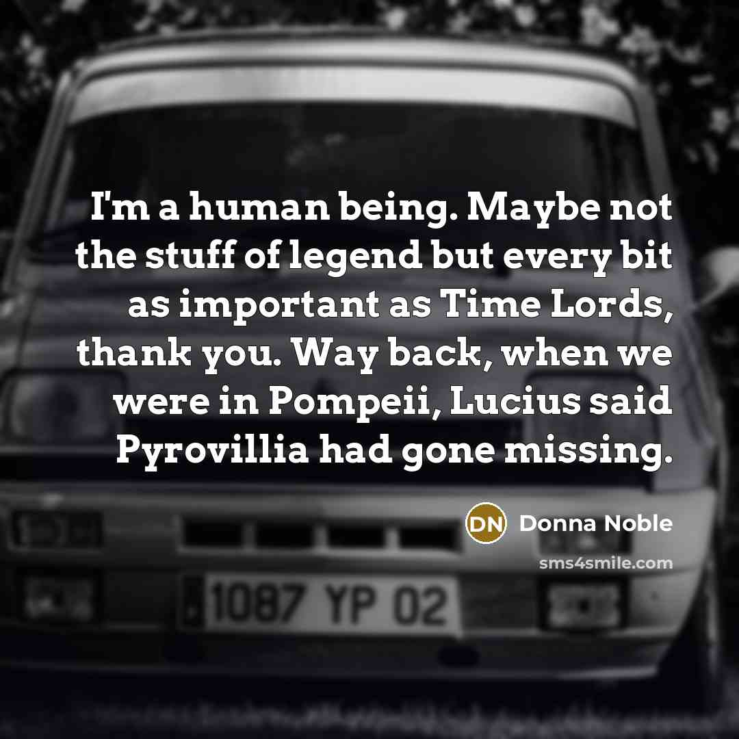 “I'm a human being. Maybe not the stuff of legend…” quote by Donna Noble