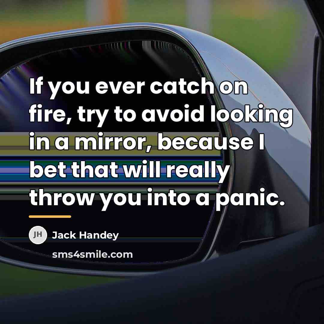 “If you ever catch on fire, try to avoid looking…” quote by Jack Handey