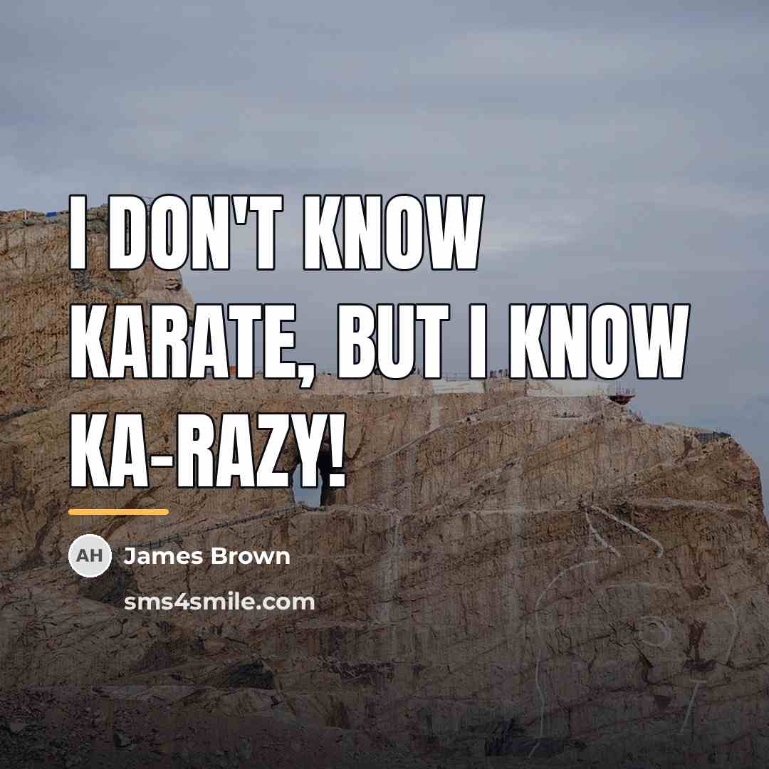 “I don't know karate, but I know ka-razy!…” quote by James Brown