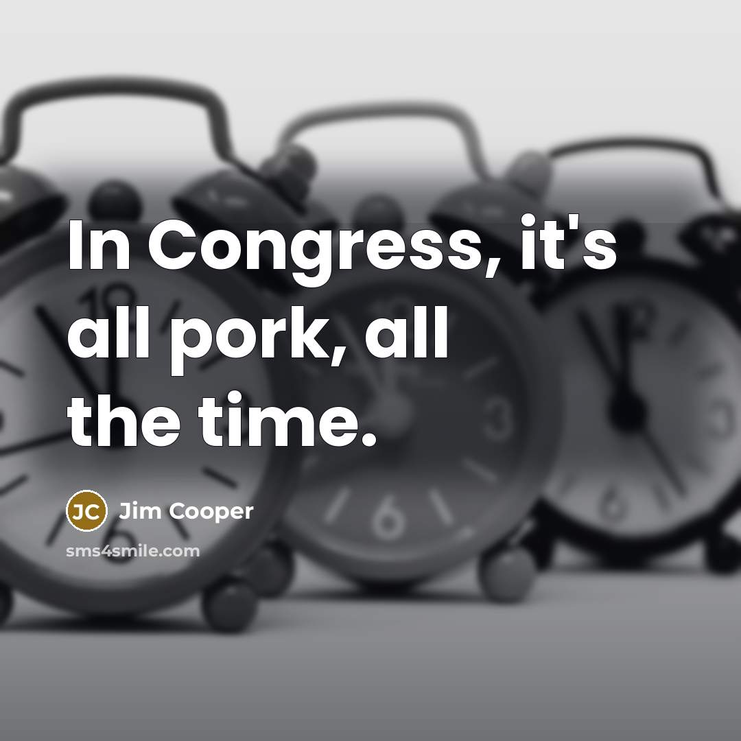 “In Congress, it's all pork, all the time.…” quote by Jim Cooper