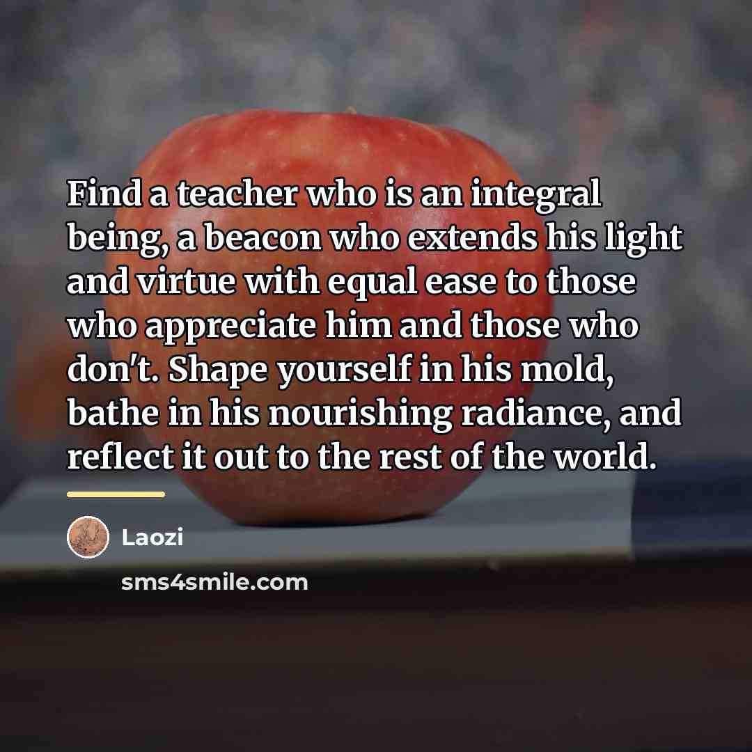 “Find a teacher who is an integral being, a beacon…” quote by Laozi
