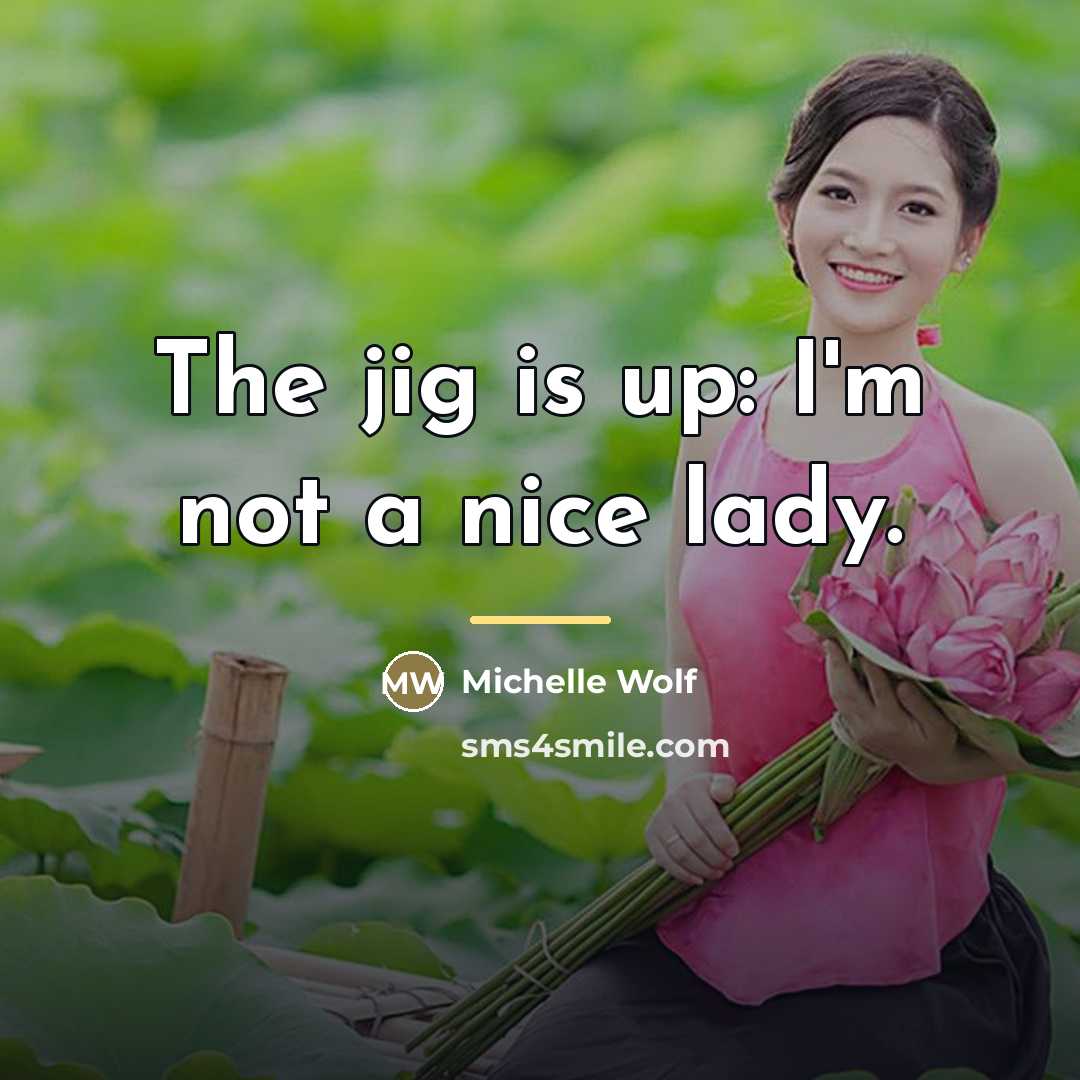 “The jig is up: I'm not a nice lady.…” quote by Michelle Wolf