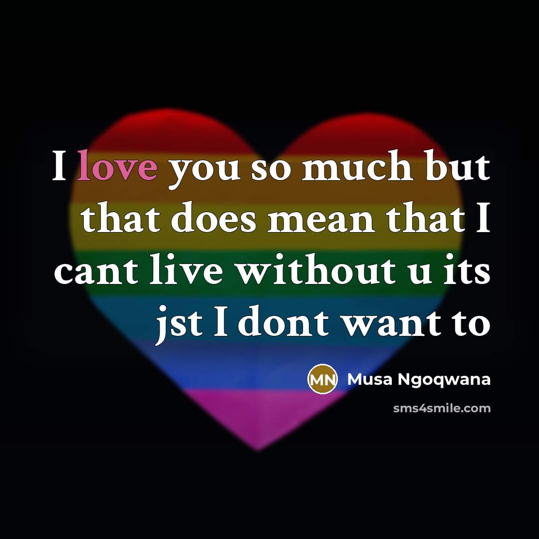 “I love you so much but that does mean that I cant live without u its jst I dont want to” quote by Musa Ngoqwana