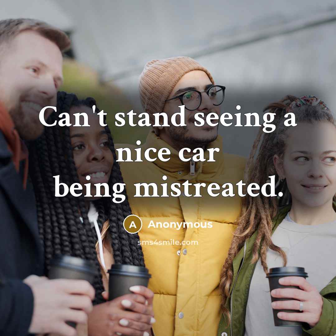 “Can't stand seeing a nice car being mistreated.” quote by Anonymous