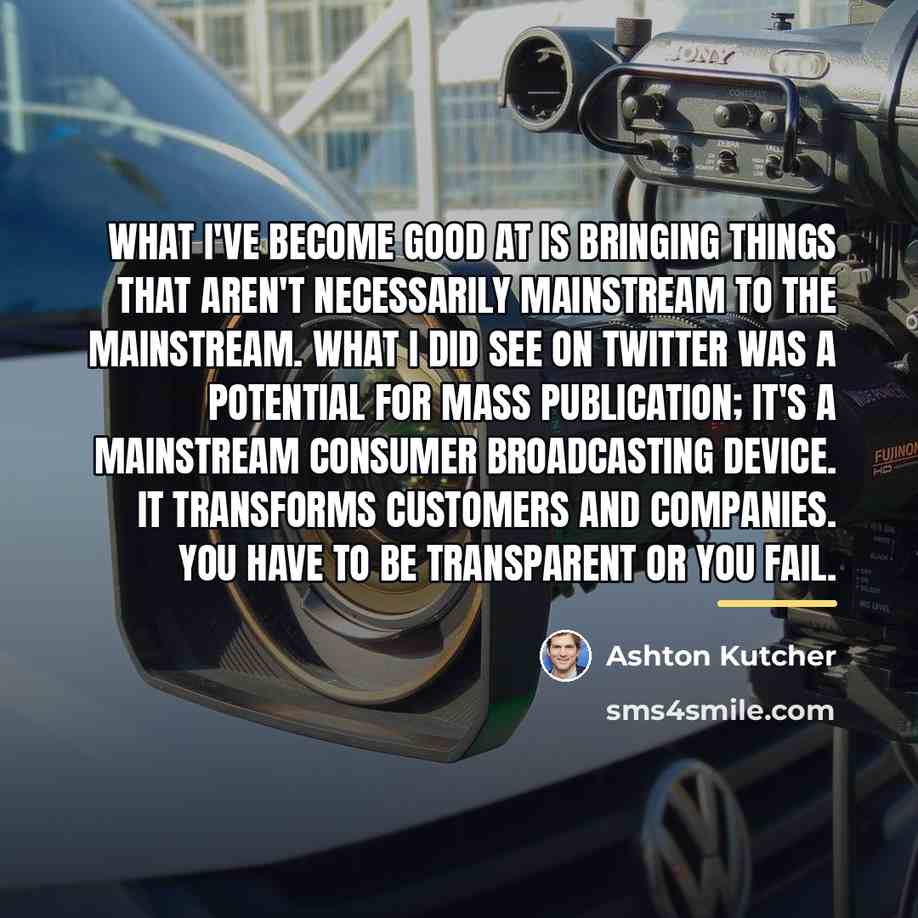 “What I've become good at is bringing things that aren't…” quote by Ashton Kutcher