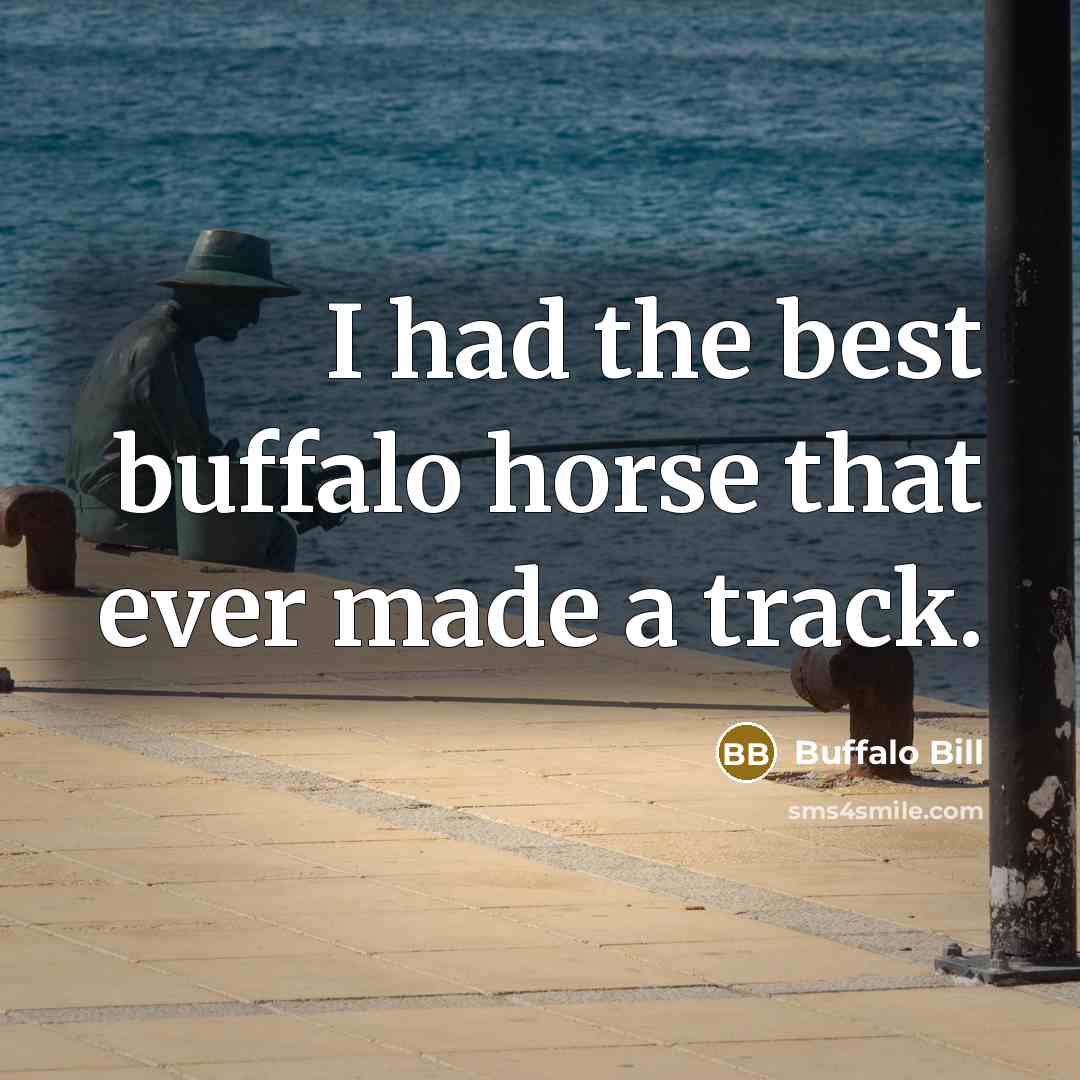 “I had the best buffalo horse that ever made a…” quote by Buffalo Bill