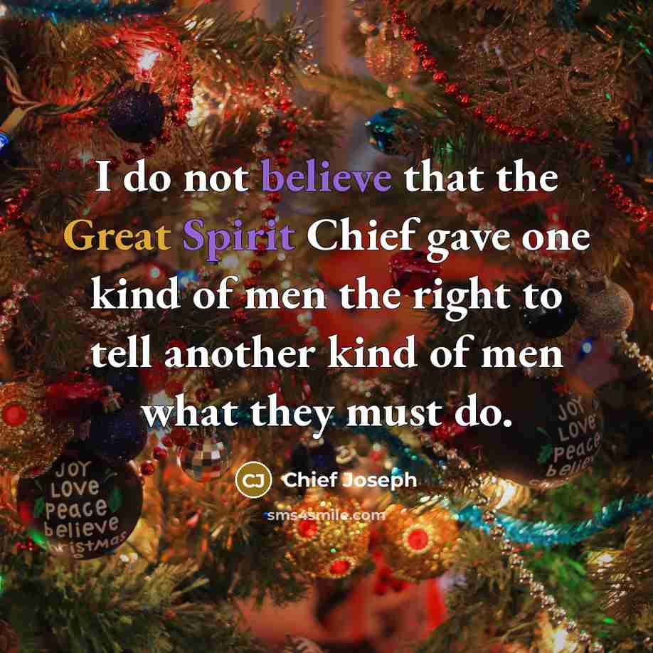 “I do not believe that the Great Spirit Chief gave…” quote by Chief Joseph