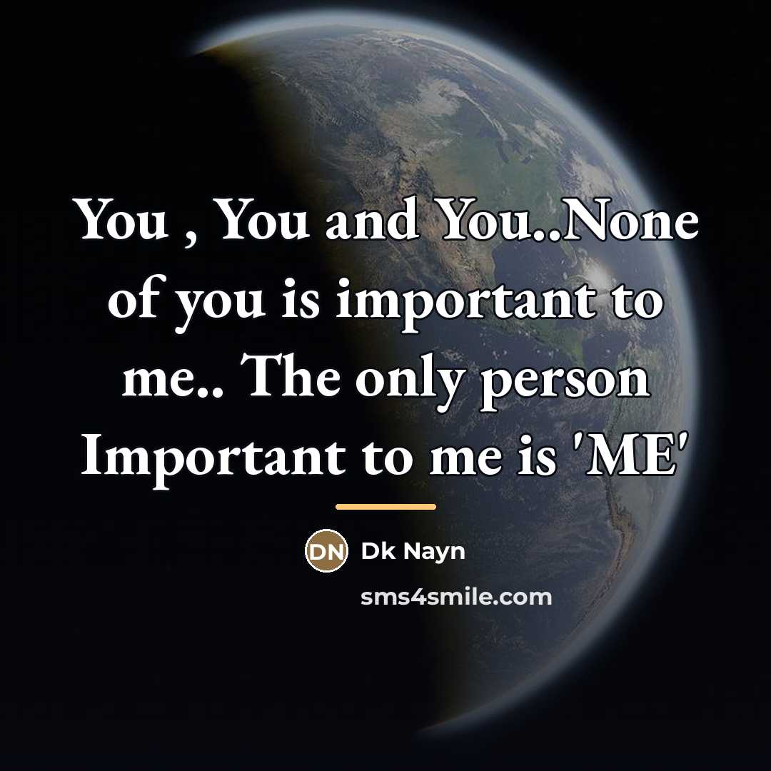 “You , You and You..None of you is important to…” quote by Dk Nayn