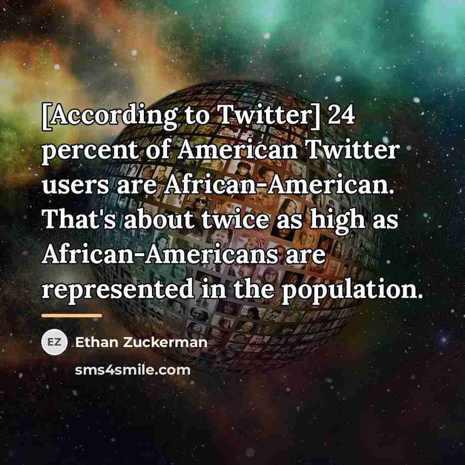 “[According to Twitter] 24 percent of American Twitter users are…” quote by Ethan Zuckerman