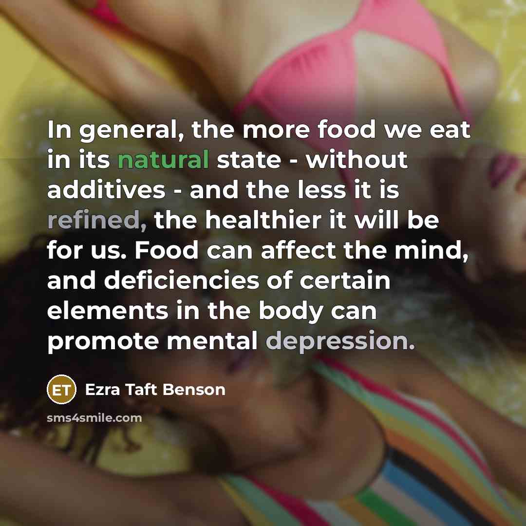 “In general, the more food we eat in its natural…” quote by Ezra Taft Benson