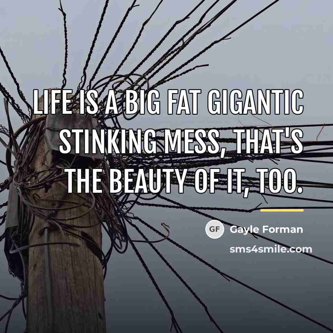 “Life is a big fat gigantic stinking mess, that's the…” quote by Gayle Forman